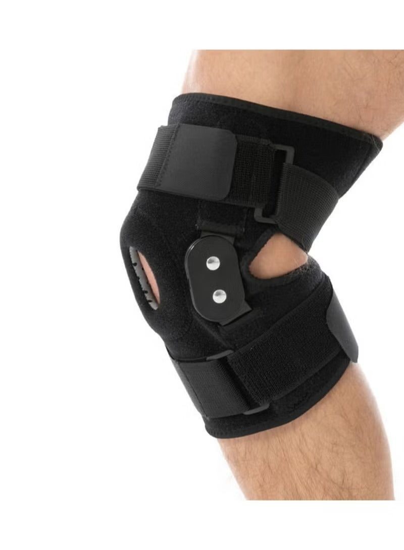Knee Brace for Women Men Hinged Knee Brace with Side Stabilizers Adjustable Open Patella Knee Brace for Arthritis Pain and Support,Meniscus Tear ACL MCL Injury Recovery Pain Relief