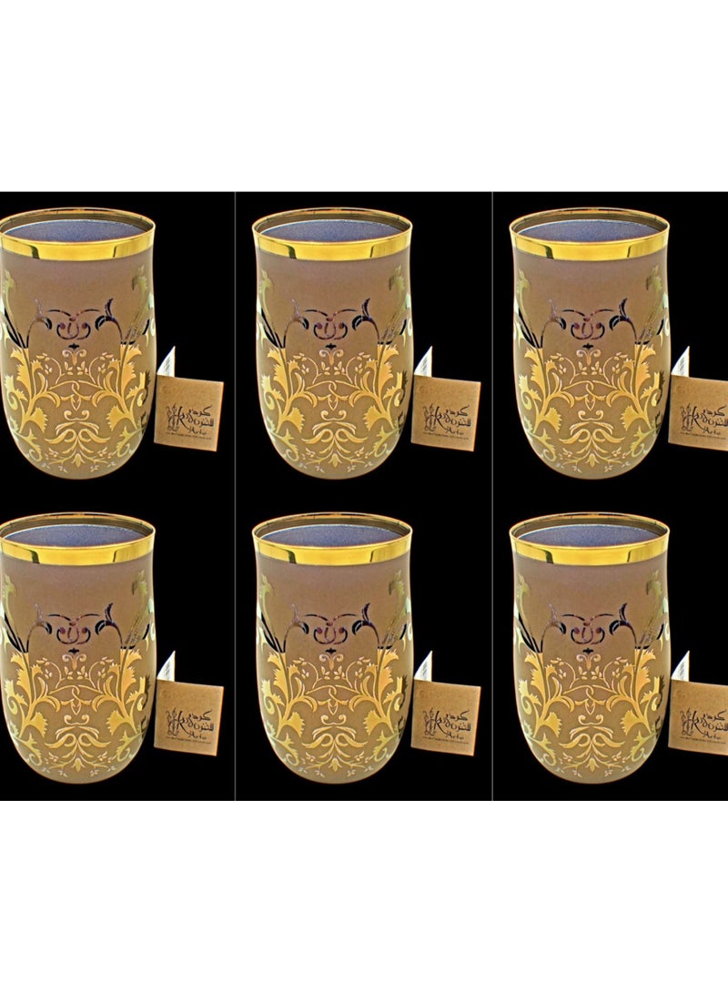 Tumblers Glass Cups for Water Juice 161 Bbt Pnt Brnz Gold 6 mm 6 Pcs