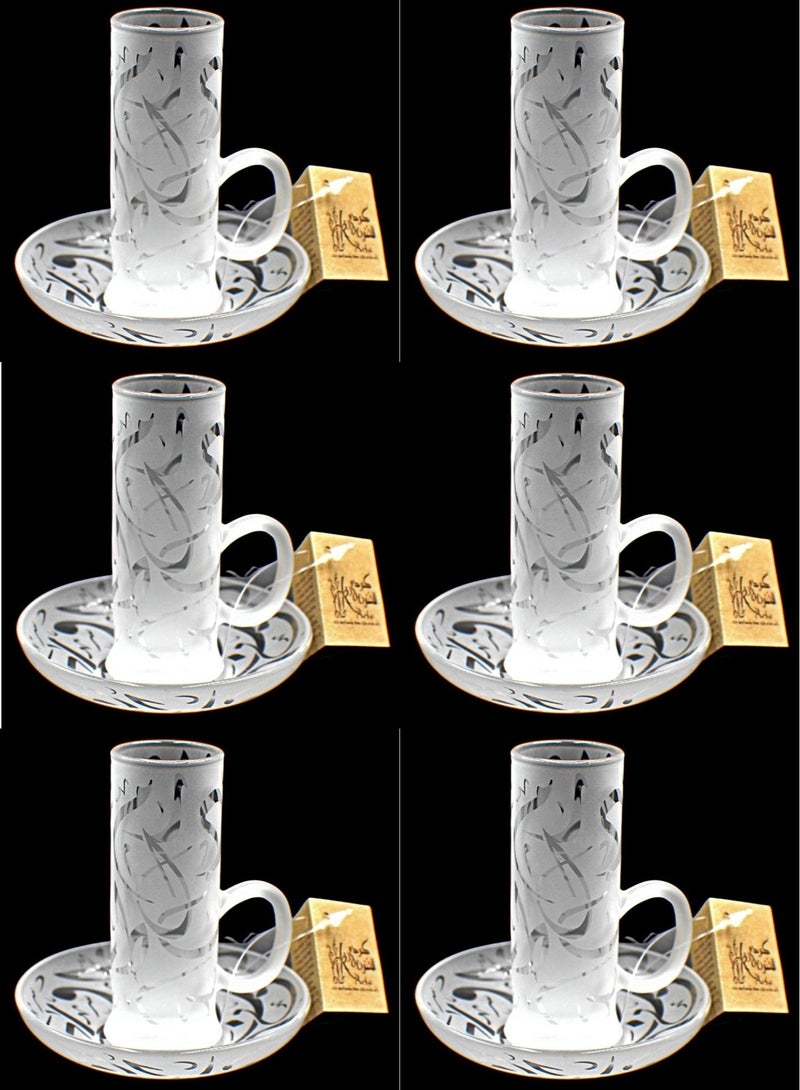 White Coffee Cups With Saucer Glass Set 172 Dwn Sandb 6 Pcs