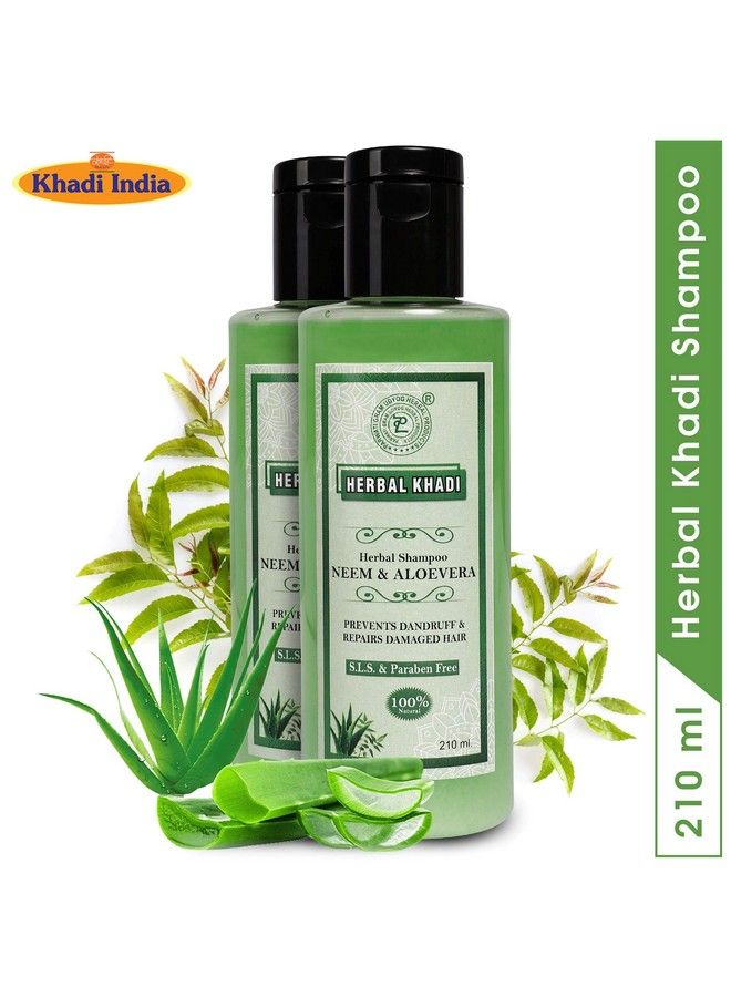 Neem Aloevera Natural Shampoo (No Sulphate & Paraben) Anti Dandruff/Anti Fungual Scalp Healer Hair Fall Control 210 Ml (Pack Of 2) Men & Women