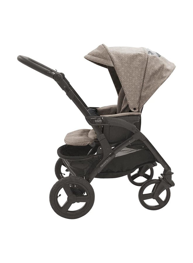 Mod. Rover Travel System - Vintage Beige, From 0 To 4 Years Old, 22 Kg, Spacious And Deeper Carrycot, Rocking Function, Aluminium Frame, Portable And Compact Folding, Made In Italy