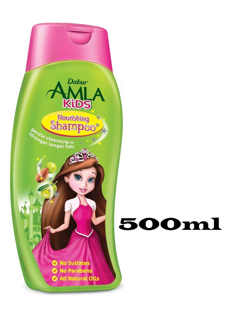 Dabur Amla Kids Nourishing Shampoo | Gentle Cleansing for Strong & Long Hair | No Sulfates & No Parabens - 500ml