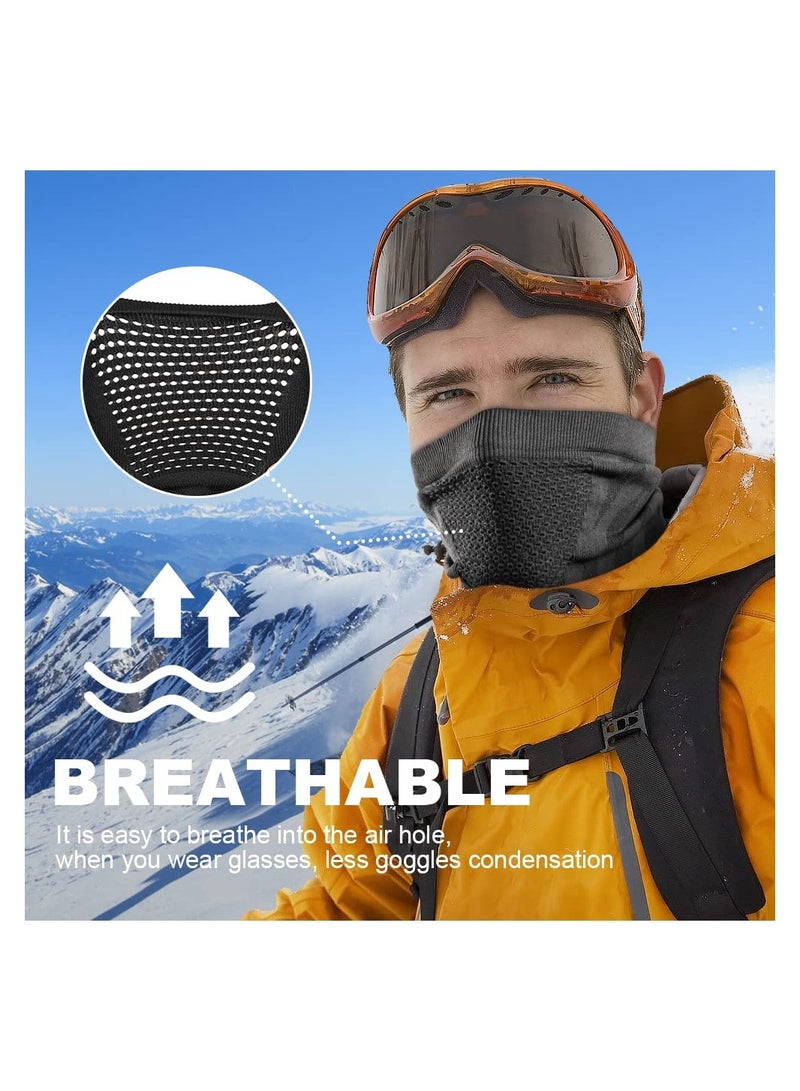 Winter Windproof Neck Gaiter Face Mask, Motorcycle Neck Scarf with Breathable Mesh, Unisex Multifunctional Winter Elastic Neck Warmer Snoods for Skiing Snowboard Cycling Motocycle Sports, 2Pcs
