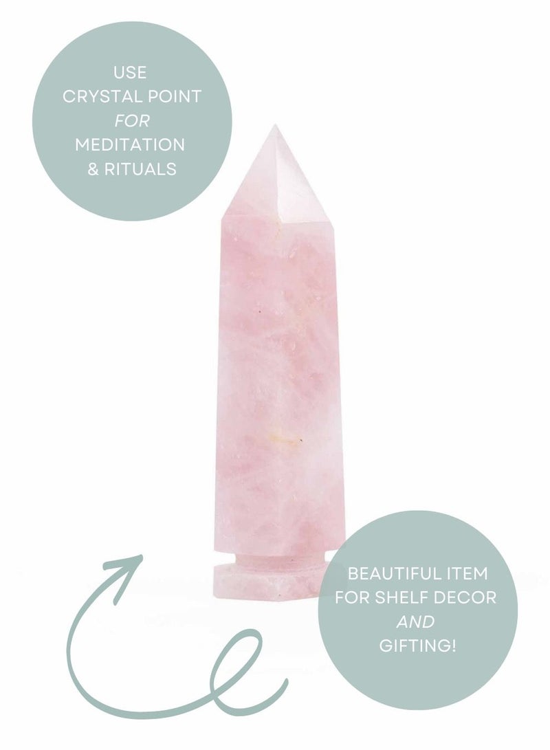 Prickly Pear Rose Quartz Interchangeable Crystal Point - High-Quality Rose Quartz Crystal for Interchangeable Use