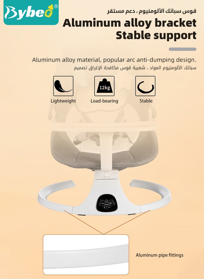 Baby Swing for Infant with Dining Table, Portable Babies Rocker Chair, Electric Bouncer for Infants Boys Girls, 3 Seat Positions 5 Speeds, Bluetooth Music, 5 Point Harness Belt and Remote Control