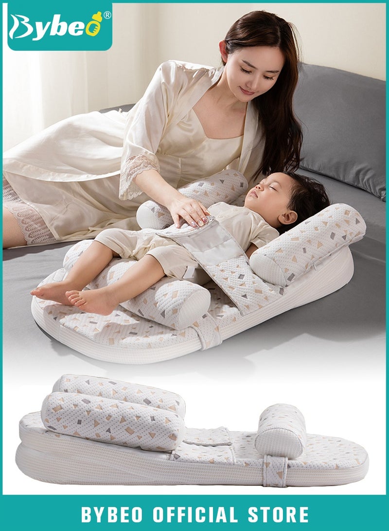Baby Crib Wedge Pillow, Newborn Feeding Pillows, Nursing Pillow for Breastfeeding, Anti- Roll Baby Side Sleeper, Baby Sleeping Wedge,  Milk Pillow With Adjustable Height for Newborns Infants
