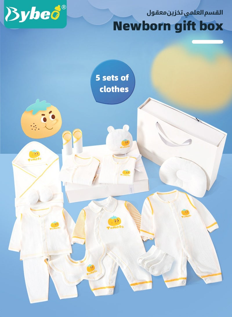 21PCS Newborn Baby Gift Set, Newborn Layette Gift Set for Boys and Girls, Babies Essential Clothes Accessories with Baby Blanket, 100% Premium Cotton,  for Spring Summer Autumn Winter Four Seasons