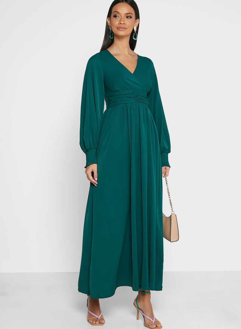 Puff Sleeve A-Line Dress