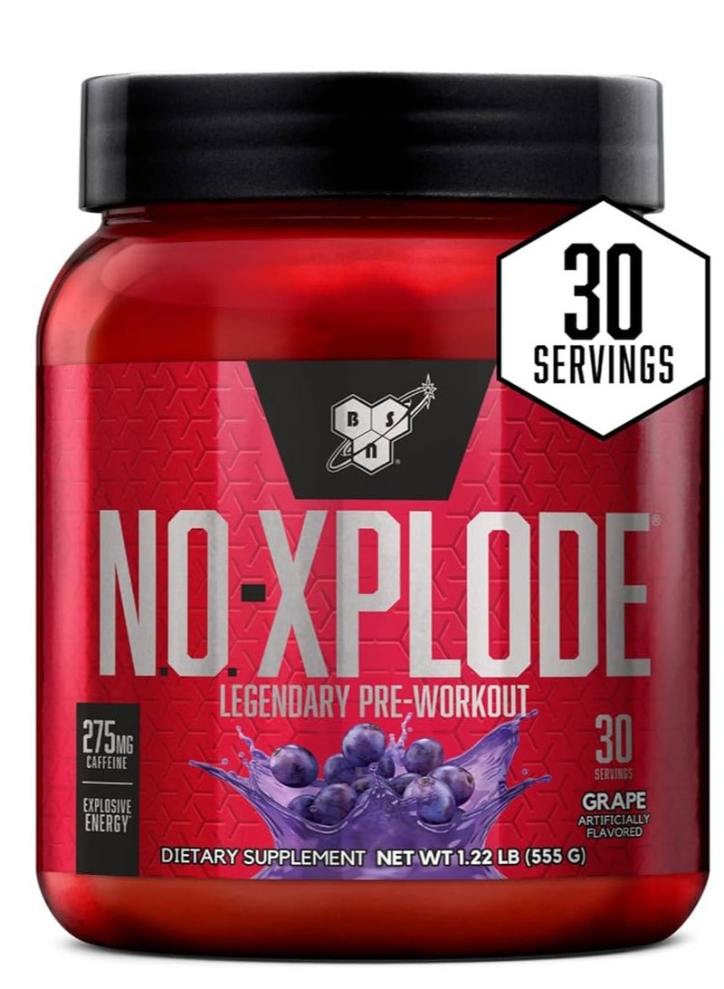 BSN N.O. -Xplode Legendary Pre-Workout Grape Flavor 30 Servings