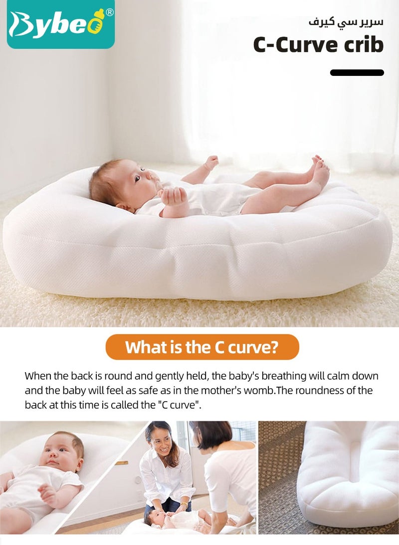 Baby Nest Bed, Newborn Nursery Pillow, Infant Breastfeeding Pillows, Toddler Bedding for Sleeping, Anti vomit Milk Headrest15 Degree Incline, for Better Night's Sleep