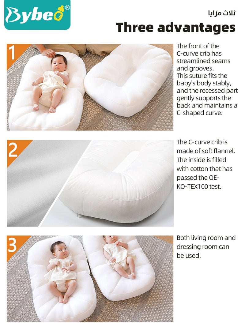 Baby Nest Bed, Newborn Nursery Pillow, Infant Breastfeeding Pillows, Toddler Bedding for Sleeping, Anti vomit Milk Headrest15 Degree Incline, for Better Night's Sleep