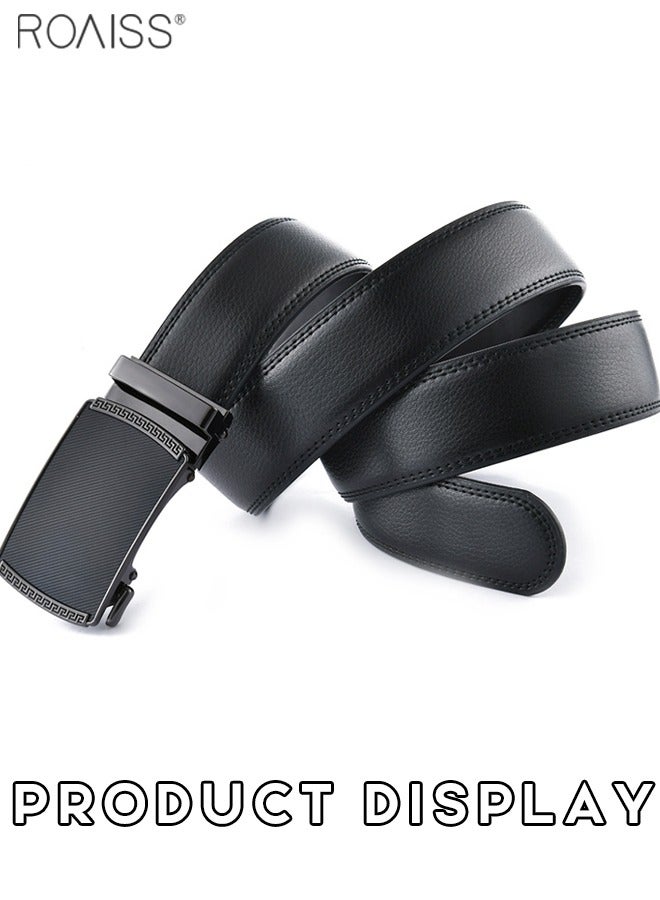 Men's Business Versatile Automatic Buckle Belt Electroplated Wear-Resistant And Rust Resistant Belt Head  Fashionable And Adjustable Design Formal Occasion Suit Belt