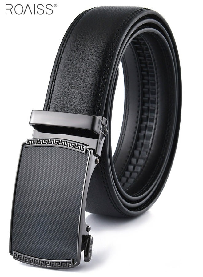 Men's Business Versatile Automatic Buckle Belt Electroplated Wear-Resistant And Rust Resistant Belt Head  Fashionable And Adjustable Design Formal Occasion Suit Belt