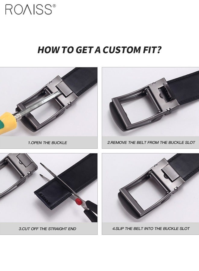 Men's Business Versatile Automatic Buckle Belt Electroplated Wear-Resistant And Rust Resistant Belt Head  Fashionable And Adjustable Design Formal Occasion Suit Belt