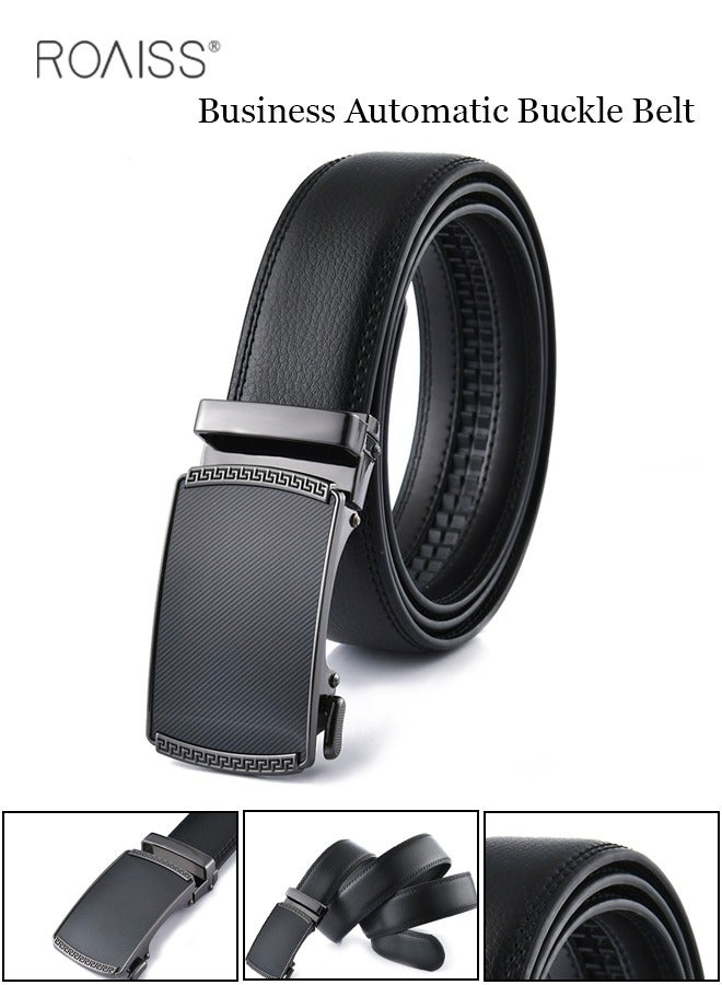 Men's Business Versatile Automatic Buckle Belt Electroplated Wear-Resistant And Rust Resistant Belt Head  Fashionable And Adjustable Design Formal Occasion Suit Belt