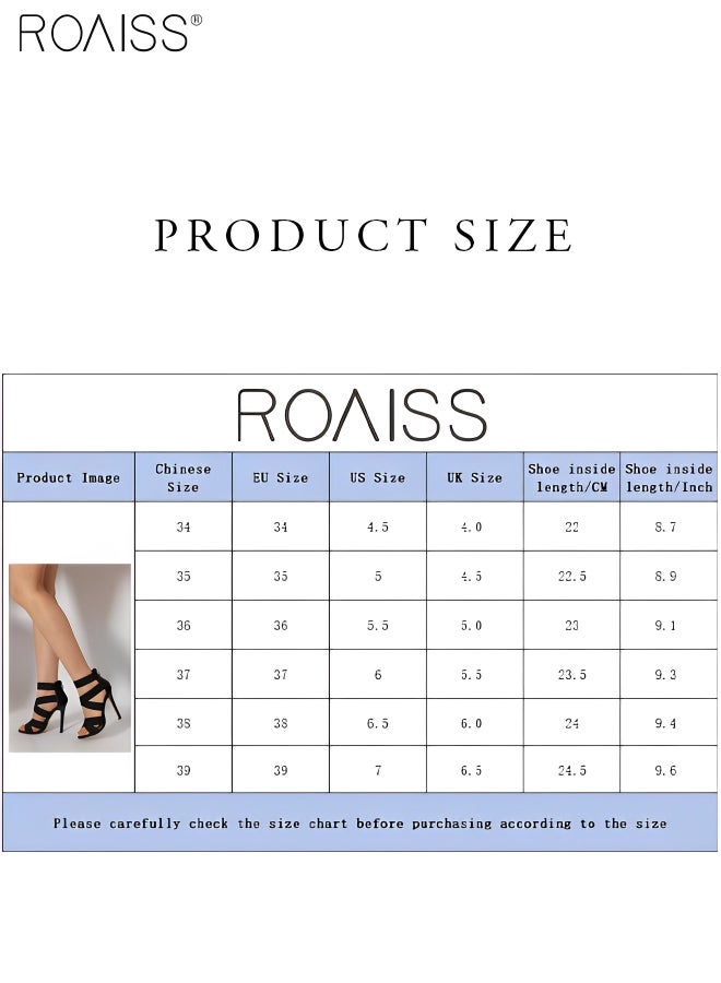 Women's Cross Elastic Strap Sandals Fashionable Summer Hollow Out Open Toe High Heels Pu Leather Patchwork Versatile Party High Heel Sandals