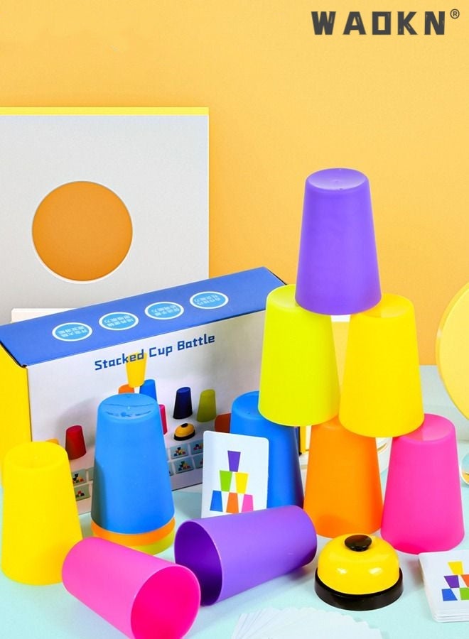 Portable Quick Cups Games for Kids and Classic Family toys 12PCS Quick Stack Cups Training Games Challenge Competition for Kids Adults Travel Party Games