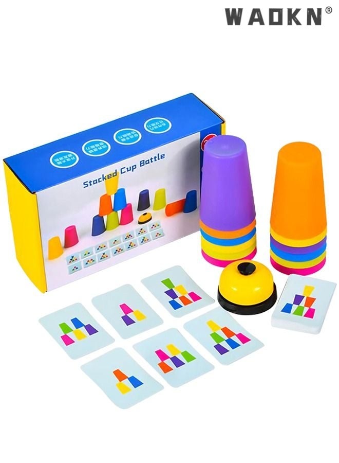 Portable Quick Cups Games for Kids and Classic Family toys 12PCS Quick Stack Cups Training Games Challenge Competition for Kids Adults Travel Party Games