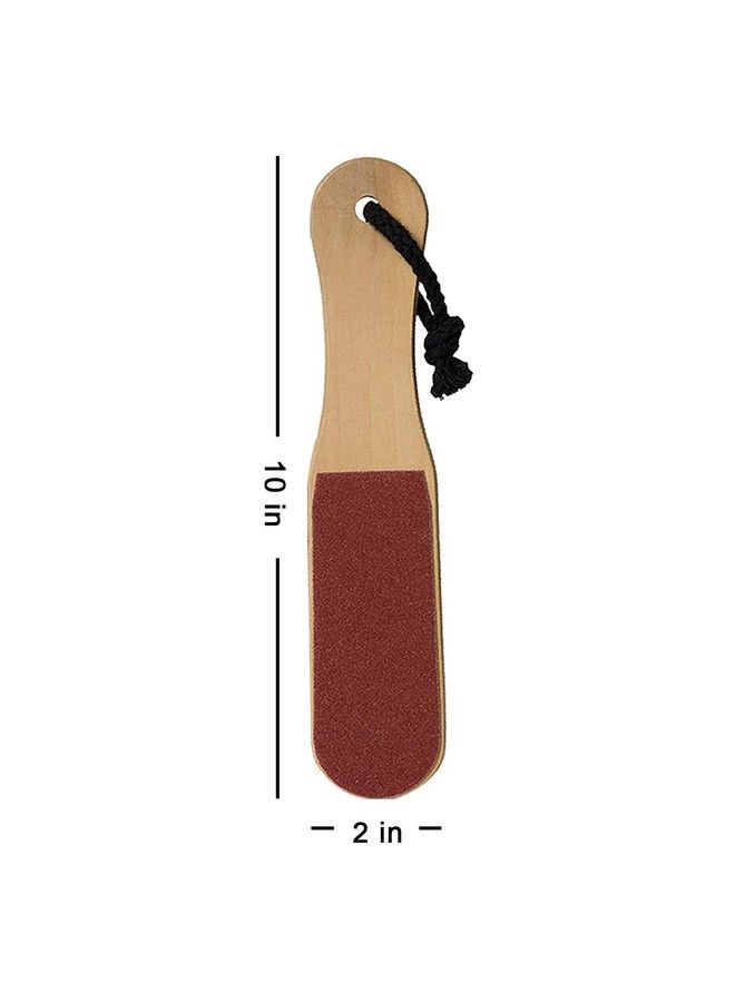 Double Sided Mild Foot File Scrubber For Dead Skin Callus Remover Pedicure Tool Foot Scrubber With Wooden Handle Black 60 G