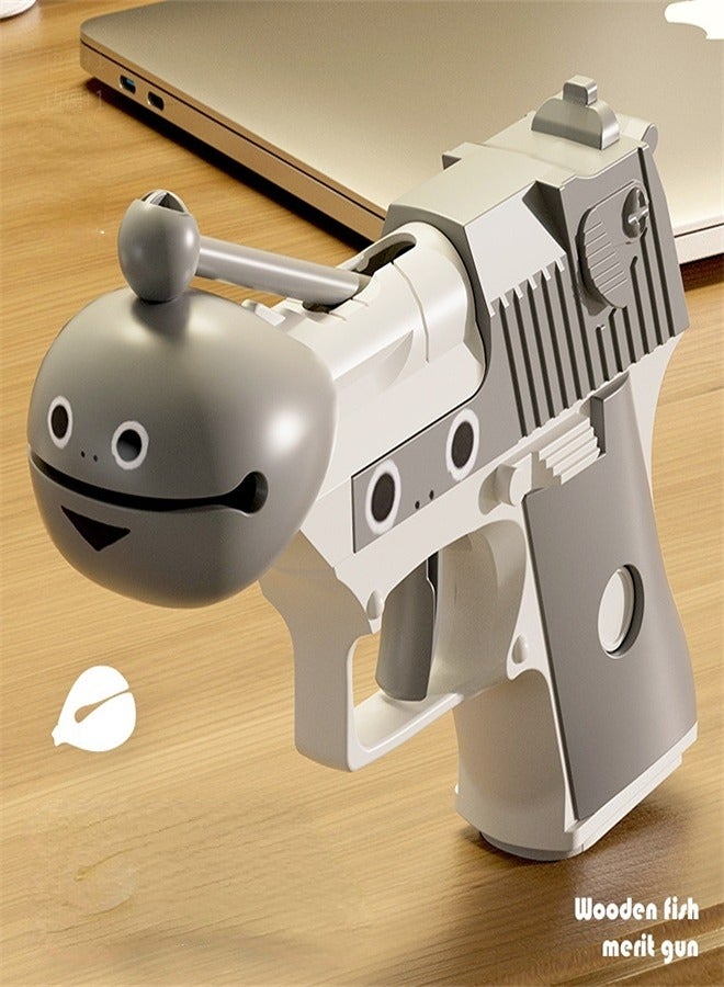 Wooden Fish Gun Decompression Toy Unique Novelty Toy Prop Children Creative Gift
