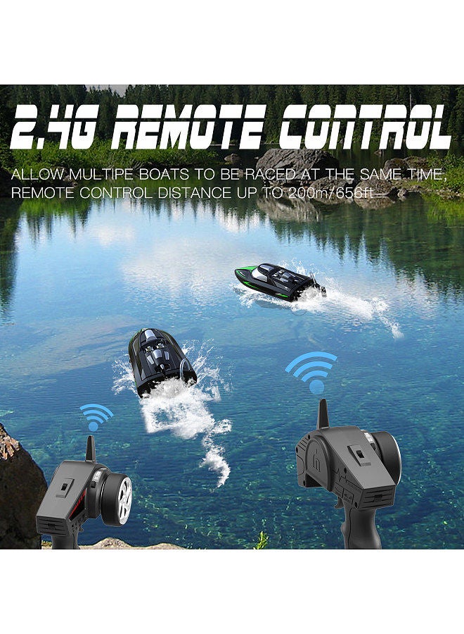 Remote Control Boat 50km/h High Speed 2.4GHz Remote Control Ship Toy Gift for Kids Adults Boys Low Battery Alarm with 2 Battery