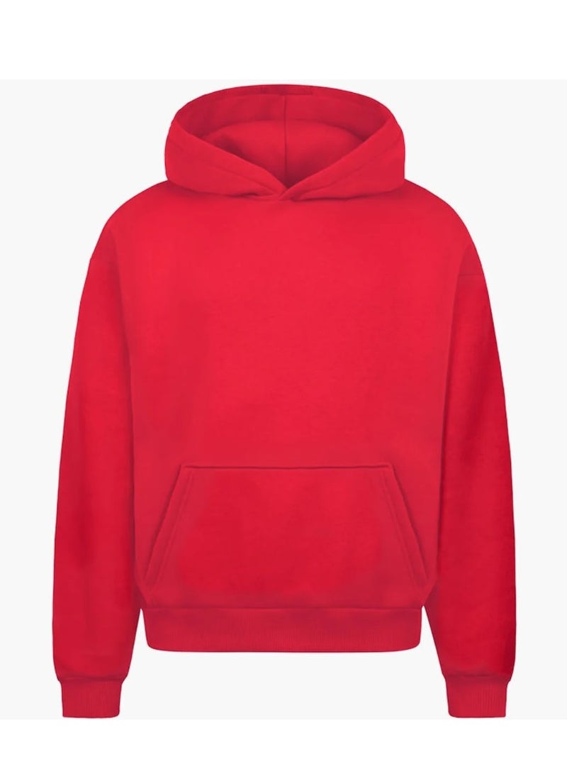 Basic Red Hoodie with Pocket