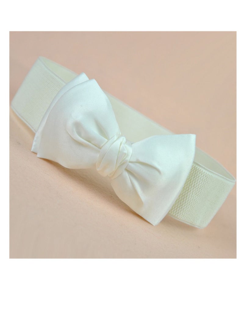 Everything Chiffon Bow Waist Seal Adornment Belt Lady 65-90cm White