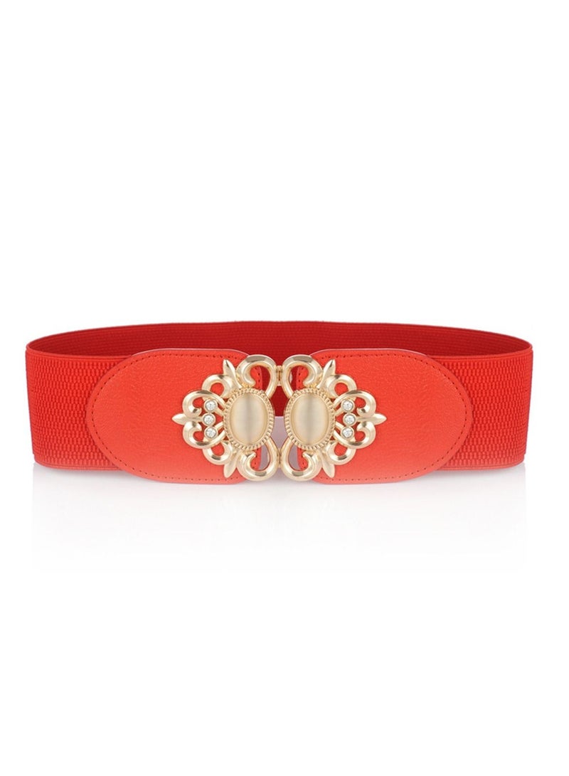 Jewel Set With Diamond Elastic Girdle 60-90cm Red