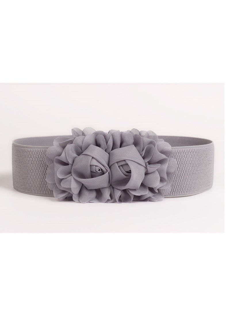 Decorative Female Simple All Kinds Of Elastic Belt rose Elastic Waist Seal 60g Grey