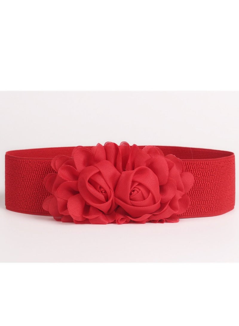 Decorative Female Simple All Kinds Of Elastic Belt rose Elastic Waist Seal 60g Red