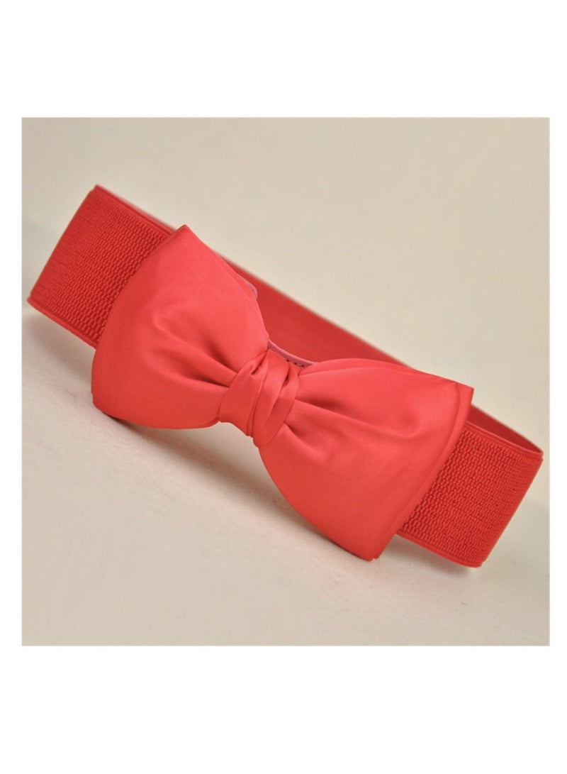 Everything Chiffon Bow Waist Seal Adornment Belt Lady 65-90cm Red