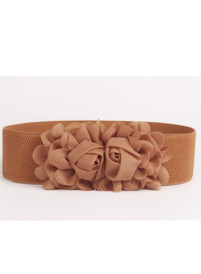 Decorative Female Simple All Kinds Of Elastic Belt rose Elastic Waist Seal 60g Brown