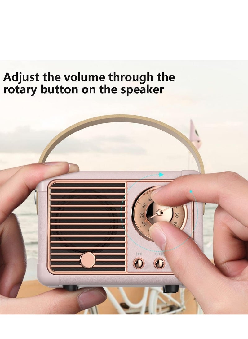 HM-11 Bluetooth Portable Radio, Retro Mini Speaker with Clear Stereo Sound, Rich Bass for iPhone, Android Devices and Tablets(Black)