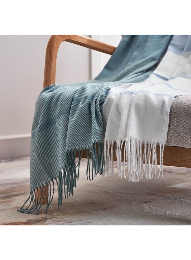 Bristol Eka Striped Woven Throw with Fringe 170 x 130 cm