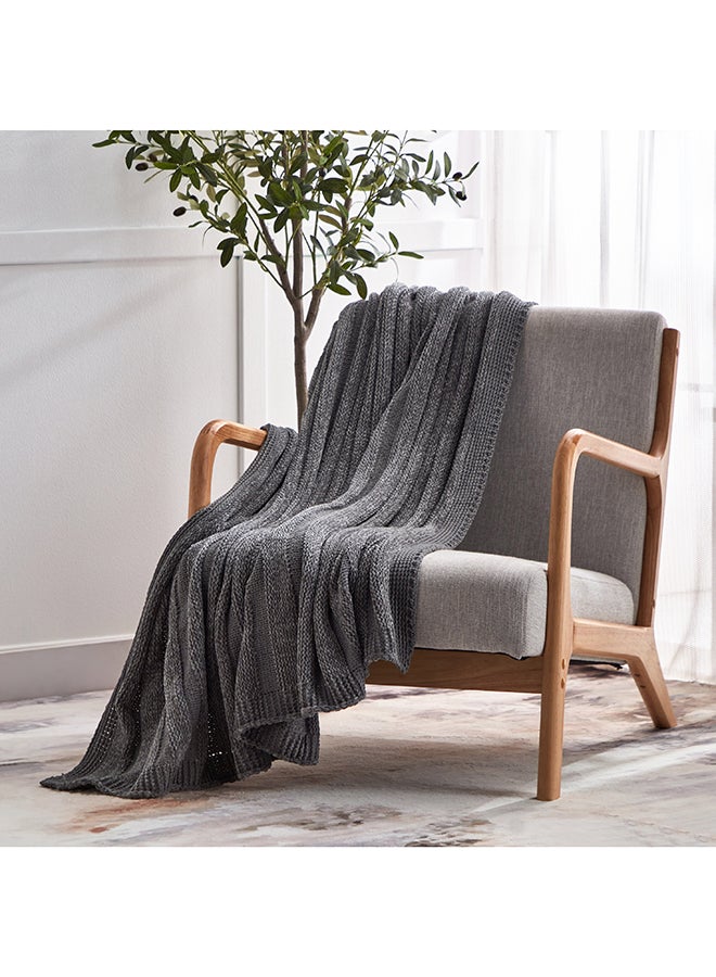Madison Resse Knitted Acrylic Throw 170 x 130 cm