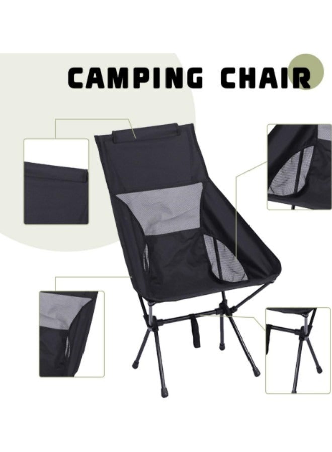 Portable Folding Camping Chair with Carrying Bag Ultralight Foldable Camping Beach Chairs Folding Lawn Chairs 88cm*38cm*33cm