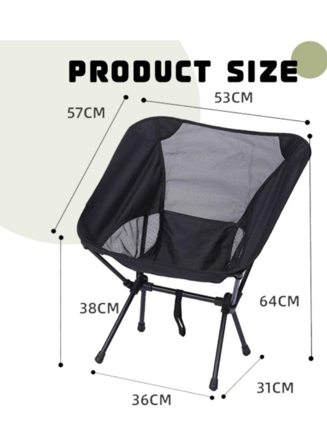 Portable Folding Camping Chair with Carrying Bag Ultralight Foldable Camping Beach Chairs Folding Lawn Chairs 64*36*31cm