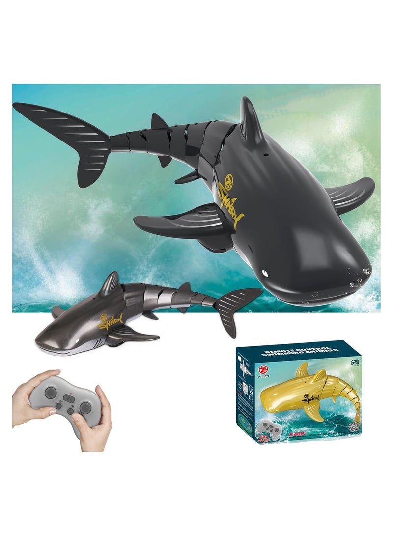 Pool Toys Remote Whale Shark,Realistic 1:18 Scale RC Whale Toy for Pools - Perfect Gift for Kids 6+ | Dive into Pool Adventures with High Simulation RC Shark Fish Toy (Silver Whale)