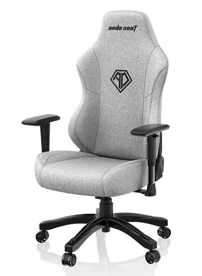 AndaSeat Phantom 3 Gaming Chair, Ergonomic Design, Widened Seat Cushion, Integrated Steel Frame, Up to 160 Degree Recline, Class-4 Gas Piston, PU Smooth & Silent Casters, Grey | ‎AD18Y-06-G-F