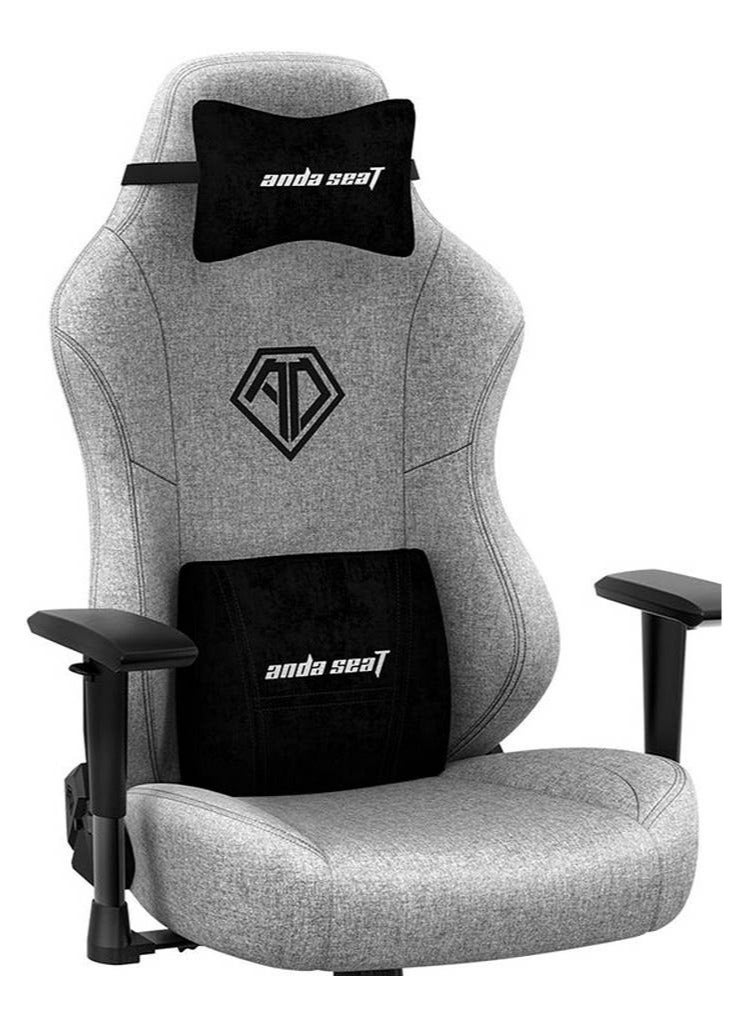 AndaSeat Phantom 3 Gaming Chair, Ergonomic Design, Widened Seat Cushion, Integrated Steel Frame, Up to 160 Degree Recline, Class-4 Gas Piston, PU Smooth & Silent Casters, Grey | ‎AD18Y-06-G-F