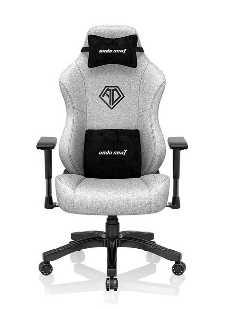 AndaSeat Phantom 3 Gaming Chair, Ergonomic Design, Widened Seat Cushion, Integrated Steel Frame, Up to 160 Degree Recline, Class-4 Gas Piston, PU Smooth & Silent Casters, Grey | ‎AD18Y-06-G-F