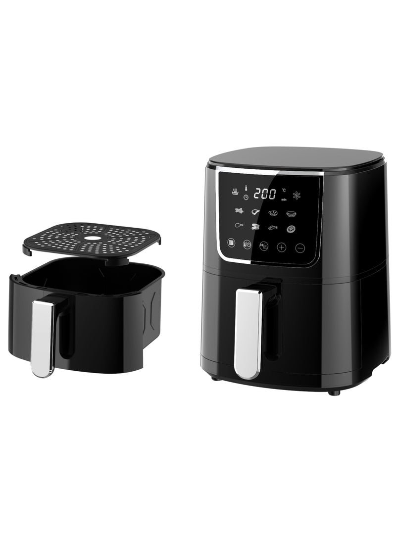 Air Fryer 4L Capacity, Multifunctional Fryer with Delay Function, Overheat Prevention, Digital Touch, 8 Preset Programs, High-Speed Air Circulation, Non-Stick 4 L 1400 W NAF600 Black