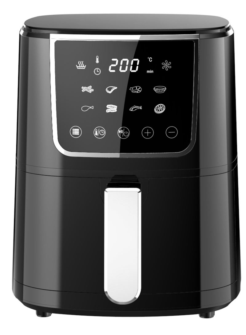 Air Fryer 4L Capacity, Multifunctional Fryer with Delay Function, Overheat Prevention, Digital Touch, 8 Preset Programs, High-Speed Air Circulation, Non-Stick 4 L 1400 W NAF600 Black