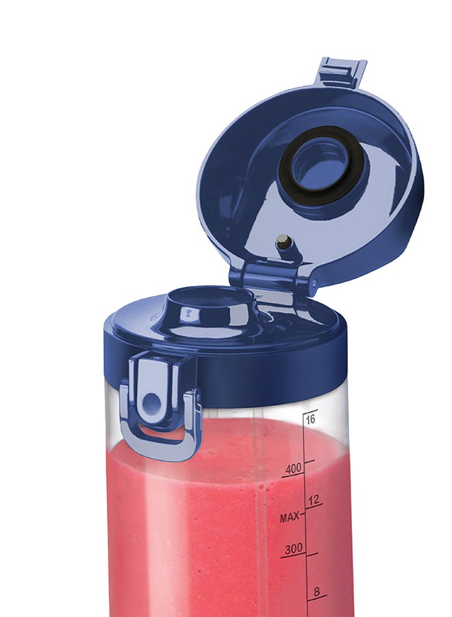 Portable Blender for Protein Shake, Smoothie, Frozen Fruit & Ice, Tritan Plastic, BPA-Free with Handled Sip Lid, USB-C Rechargeable 2200mAh Battery, Dishwasher Safe Parts, 475 ml 100 W BD-BX630A-23 Navy Blue