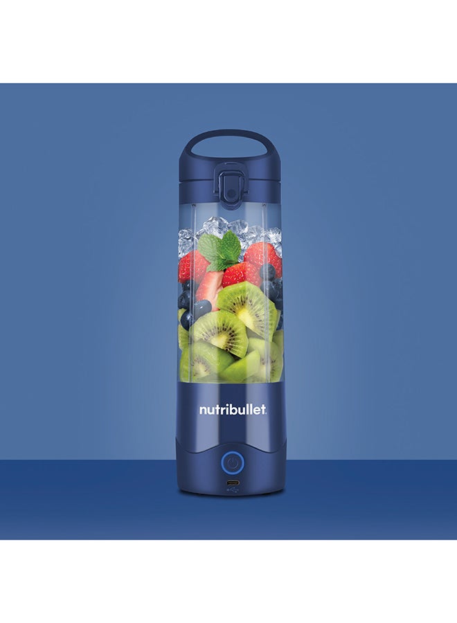 Portable Blender for Protein Shake, Smoothie, Frozen Fruit & Ice, Tritan Plastic, BPA-Free with Handled Sip Lid, USB-C Rechargeable 2200mAh Battery, Dishwasher Safe Parts, 475 ml 100 W BD-BX630A-23 Navy Blue