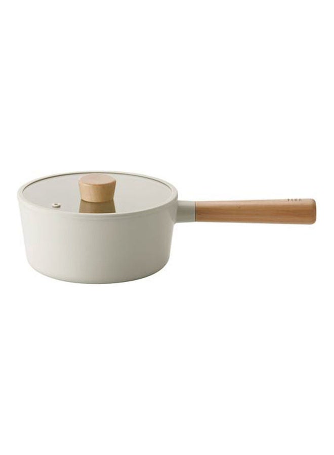 FIKA Cast  Saucepan with glass lid Off-White 18cm