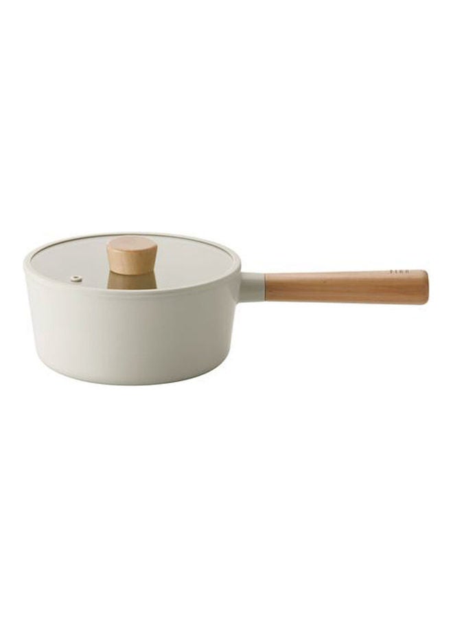 FIKA Cast  Saucepan with glass lid white 18cm