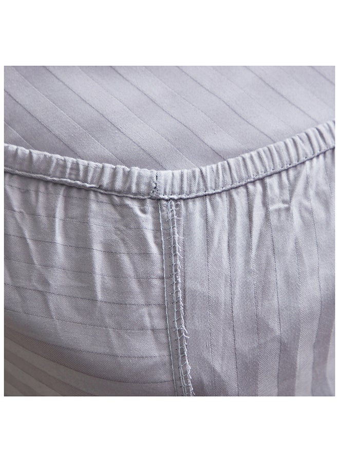 Hamilton Twin Satin Stripe Fitted Sheet 120x200 cm Grey