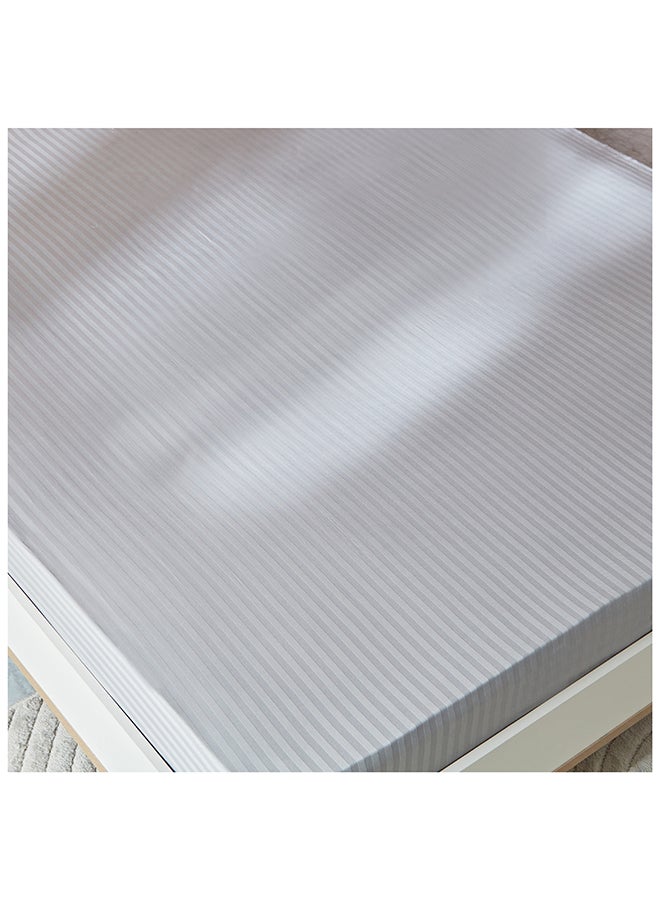 Hamilton Satin Stripe Super King Fitted Sheet 200x200 cm Grey