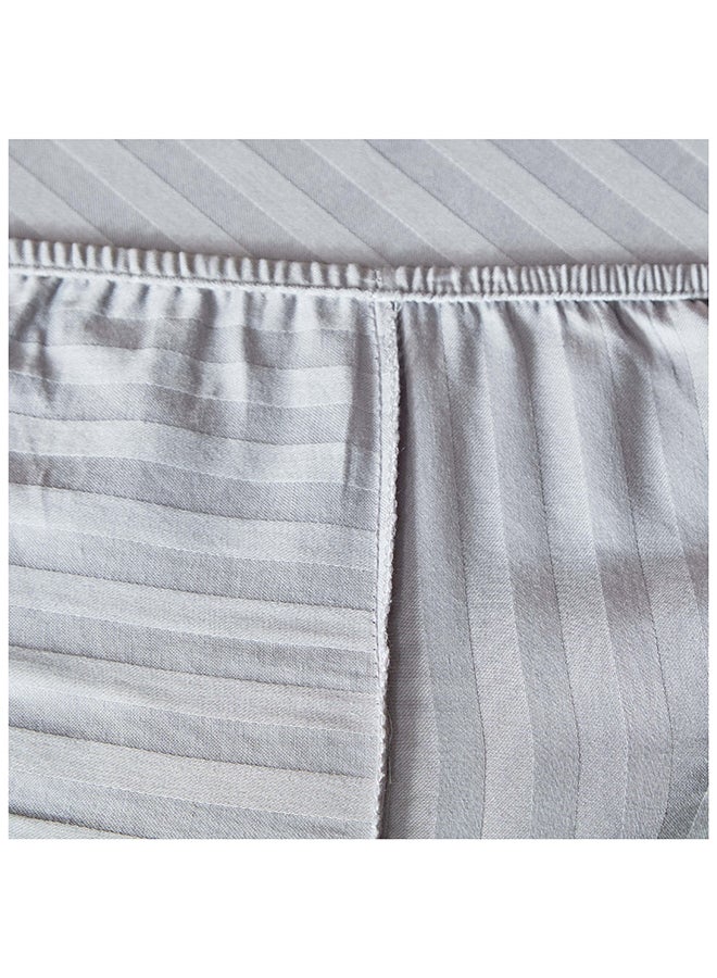 Hamilton Satin Stripe Super King Fitted Sheet 200x200 cm Grey